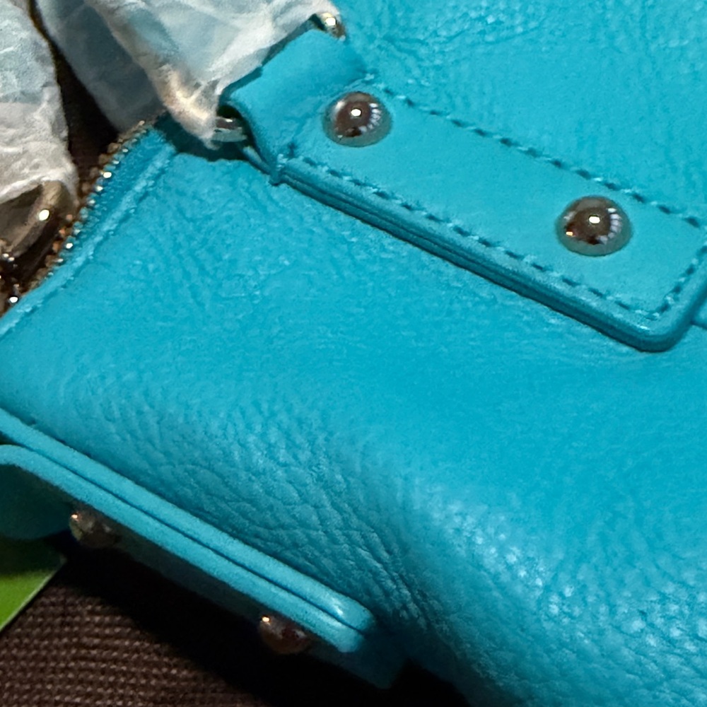Kate Spade Cobble Hill Kori Large Tote Adriatic turquoise Pebbled Leather NWT - Picture 7 of 15